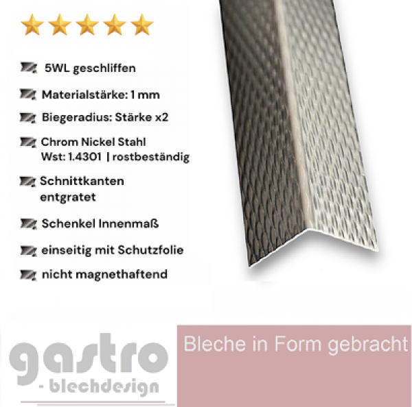 Edelstahl Winkel 5wl